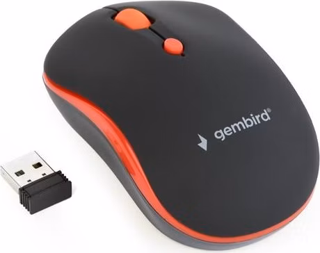 Myš GEMBIRD MUSW-4B-03-R, čierno-červená, bezdrôtová, USB nano prijímač