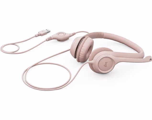 Náhl. sada Logitech Stereo USB Headset H390,růžová