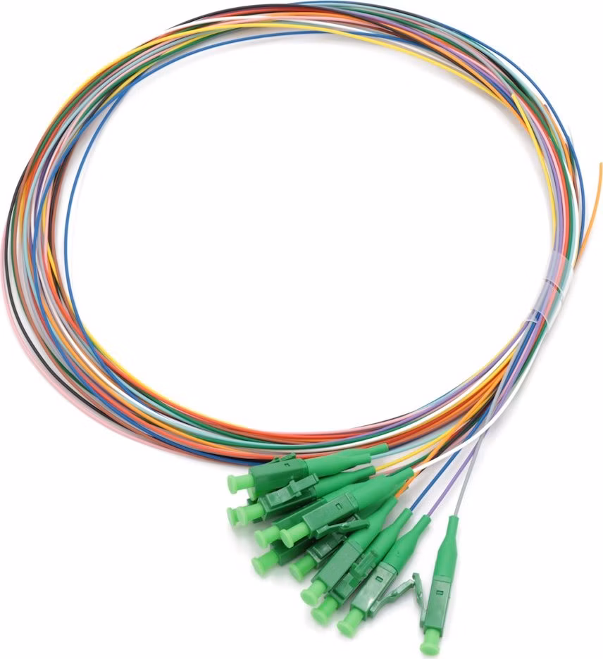 XtendLan FO pigtail LC/APC, 9/125, 0,9mm, 1m, sada 12 pigtailů různé barvy, G.652d, LS0H