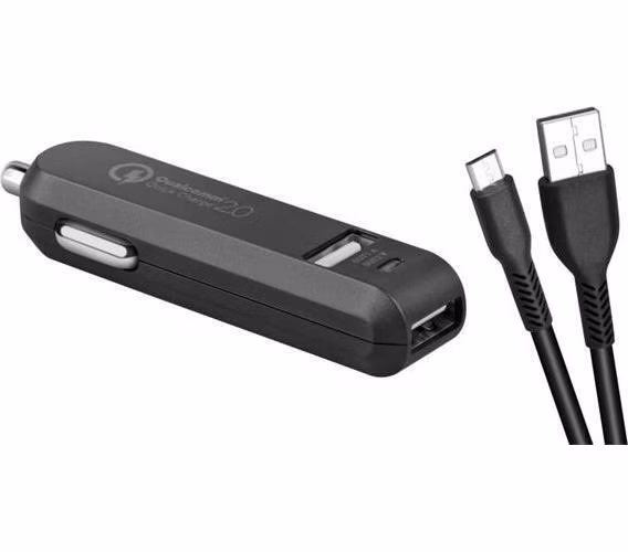 AVACOM CarMAX 2 nabíječka do auta 2x Qualcomm Quick Charge 2.0, černá barva (micro USB kabel)