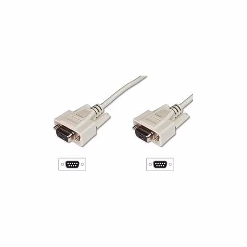 Digitus sériový kabel připojovací DB9 F/F, Měď, 3m šedý