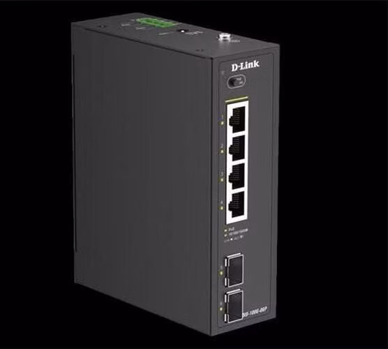 D-Link DIS-100G-06P Industrial 4-Port 1G PoE+ + 2-Port 1G SFP Unmanaged PoE Switch