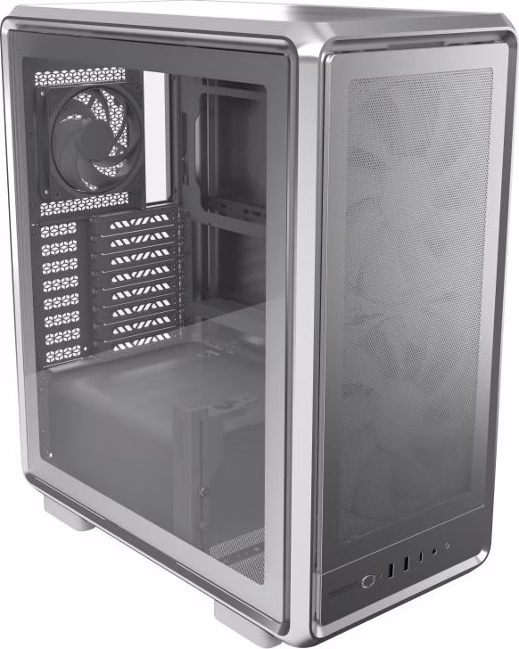 Cooler Master case MasterFrame 500 Mesh Silver, Průhledná bočnice, ATX, 2x 200mm Fan, 1x 120mm Fan, Šedá