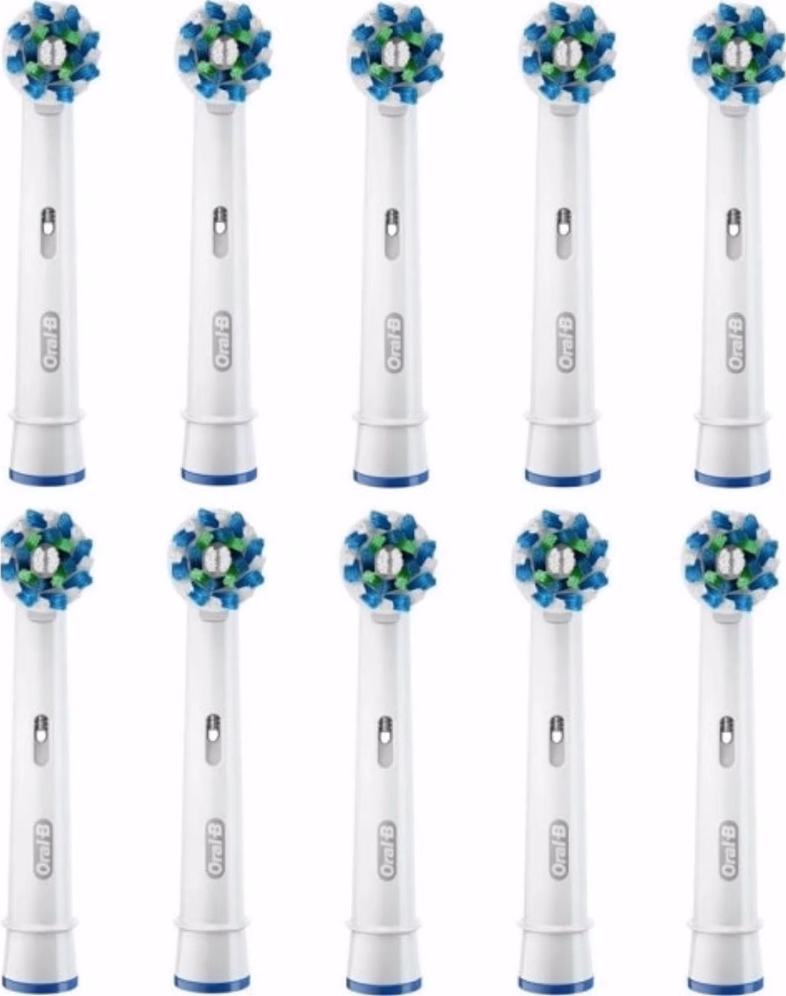 Oral-B Cross Action, náhradní hlavice 10 ks, bílé, oscilačně-rotační technologie, efektivní odstranění plaku