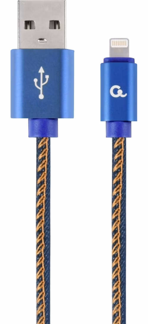 Gembird oplietaný denim USB-A/Lightning kábel 2m