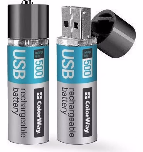 Colorway nabíjecí baterie AA 1200mAh/ USB/ 1.5V/ 2ks v balení