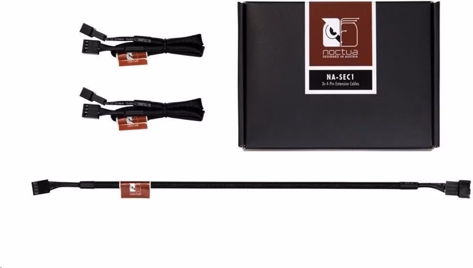 Noctua NA-SEC1 4-Pin Extension Cables - sada 3ks prodlužovacích kabelů pro ventilátory