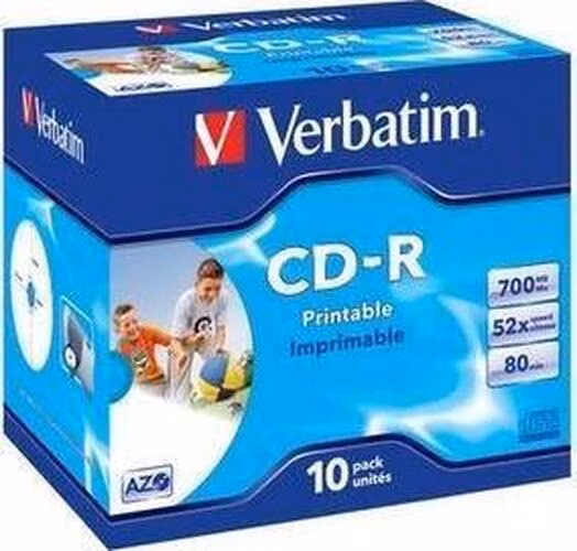 VERBATIM CD-R(10-Pack)Jewel/Printable/52x/700MB