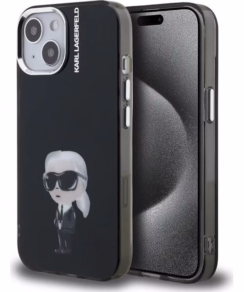 Karl Lagerfeld IML Aquarelle Karl kryt iPhone 15 čierny