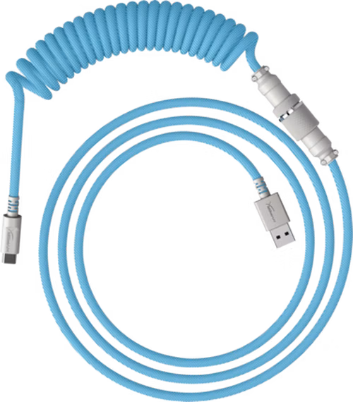 HyperX USB-C spirálový kabel světle modro-bílý