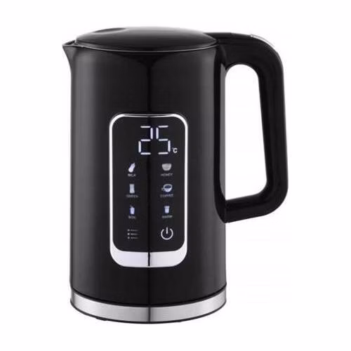 PLATINET RYCHLOVARNÁ KONVICE LCD 1,7L 5 TEPLOT + 450 ML CESTOVNÍ HRNEK, ČERNÁ