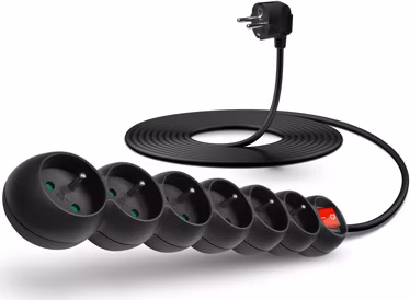 CONNECT IT prodlužovací kabel 230 V, 6 zásuvek, 3 m, s vypínačem (černý)