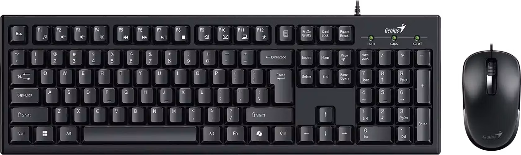 Genius KM-100SE, Set klávesnice a myši, drátový, CZ+SK layout, Copilot klávesa, USB, černý