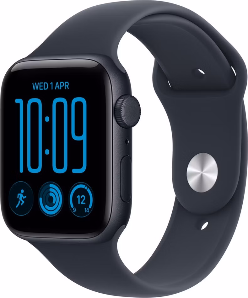 Apple Watch SE 3 GPS + Cellular 44mm Midnight Aluminium Case with Navy Blue Sport Band - M/L