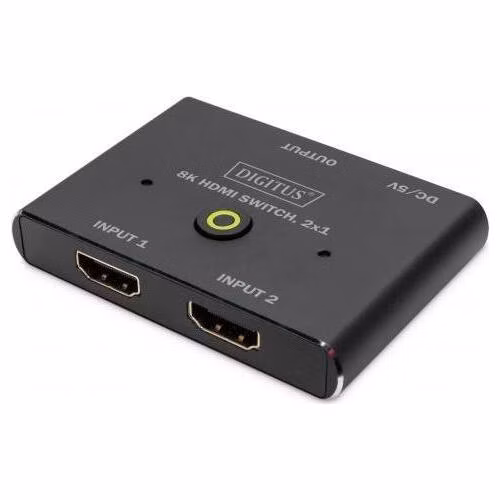 DIGITUS 8K HDMI přepínač, 2x1 černý