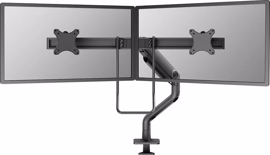 Neomounts DS75S-950BL2/Držák displeje/na stůl/17-27"/svorka+průch./VESA 100X100/nosn.2x8kg/plyn.píst/2 dis