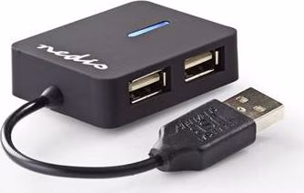 Nedis UHUBU2410BK - Rozbočovač USB | 4 porty | USB 2.0 | Cestovní Velikost