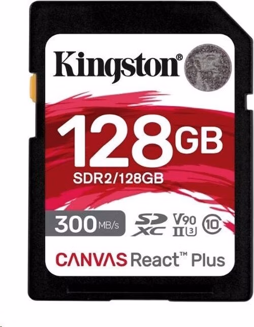 Kingston 128GB Canvas React Plus SDXC UHS-II 300R/260W U3 V90 pre Full HD/4K/8K