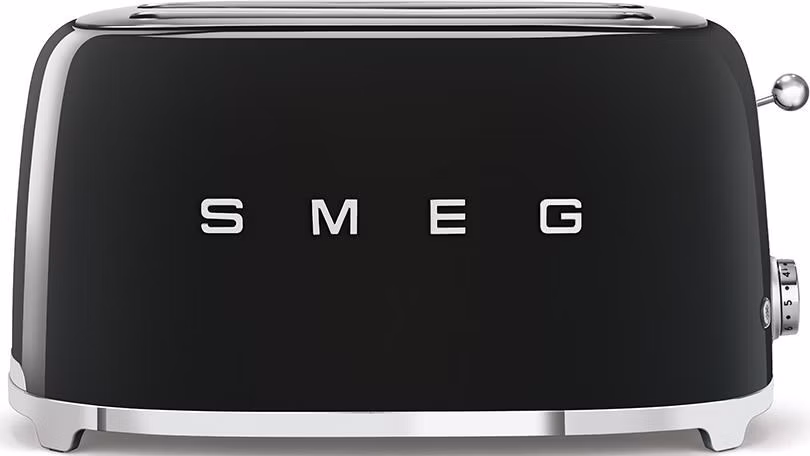 Smeg TSF02BLEU, toustovač / topinkovač, 4 toasty, 6 úrovní opékání, zásuvka na drobky, styl. 50. let, černý