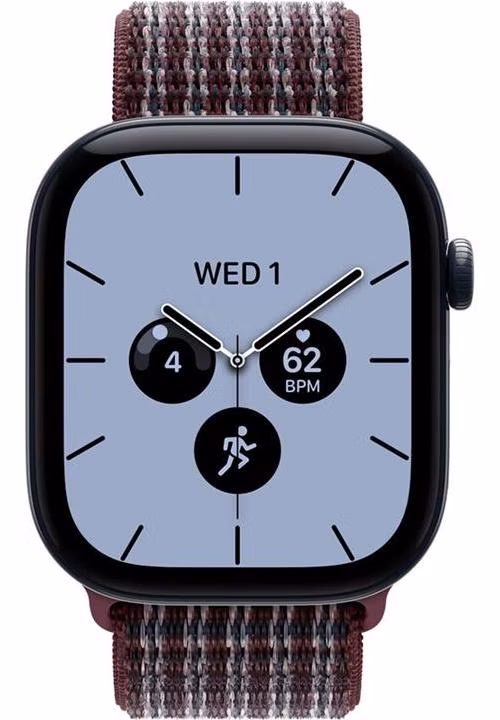 Apple Watch 46mm Burgundy Plaid Sport Loop