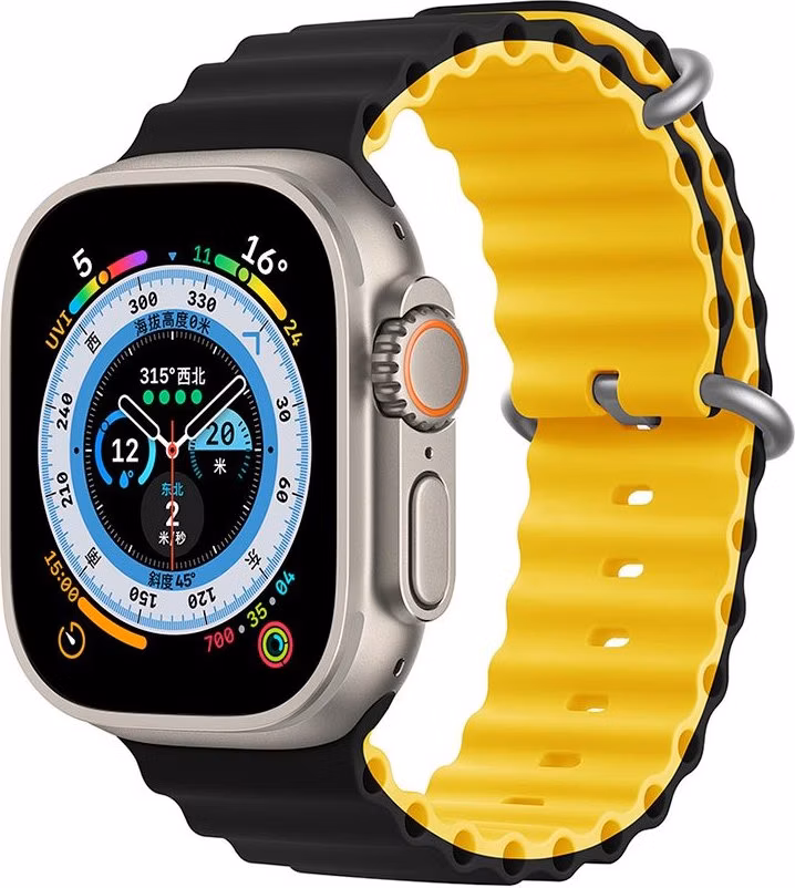 Devia remienok Deluxe Series Sport6 Silicone Two-tone Band 40/41mm - Black/Yelllow