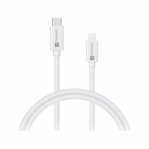 CONNECT IT Wirez kabel USB-C -> Lightning, 27 W, 1 m, BÍLÁ