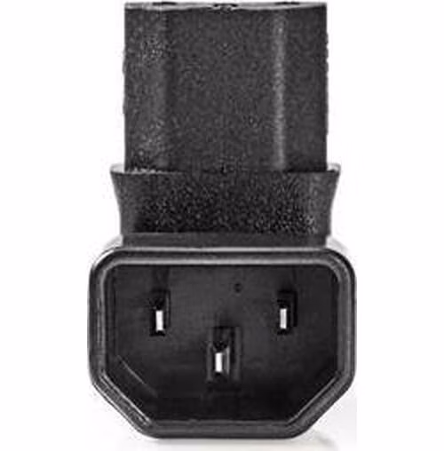 Nedis CEGB1190BK - Rozšíření Plug | IEC-320-C13 | IEC-320-C14 | Úhlový 90° | Poniklované | PVC | Černá |