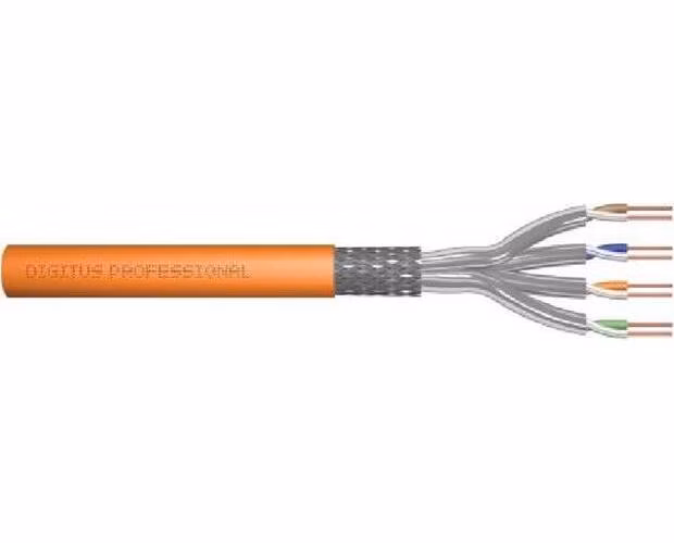 Digitus DK-1743-VH-250 síťový kabel Oranžová 250 m Cat7 S/FTP (S-STP), 1200 MHz Dca (EN 50575), AWG 23/1
