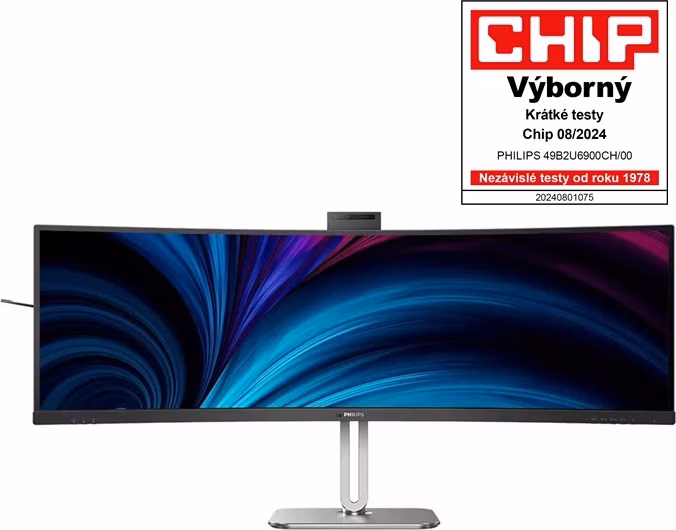 Philips LCD 49B2U6900CH 48,8" zakř. VA/5120x1440@75Hz/4ms/450cd/2xHDMI/DP/4xUSB/USB-C dock/RJ45/Webcam/Repro/HAS/5 let