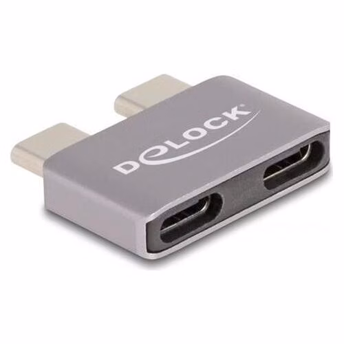Delock Adaptér USB 40 Gbps USB Type-C™ ze 2 x zástrčkových portů na 2 x zásuvkové, k ochraně portů, kovový