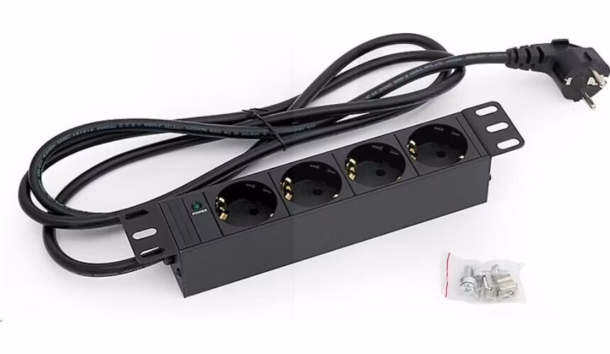TRITON 10" rozvádzač 4x230V DIN- 2m, čierny