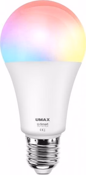 UMAX chytrá LED žárovka U-Smart Wifi Bulb/ Wi-Fi/ E27/ 8W/ 110-250V/ čeština/ RGB/ stmívatelná