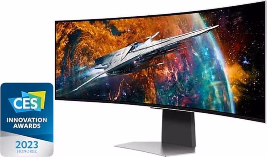 Samsung OLED LCD Odyssey G9 Smart 49" zakřivený/5120x1440/0,03ms/1M:1/250 nits/DP/HDMI/mHDMI/3xUSB/Repro/VESA/stříbrná