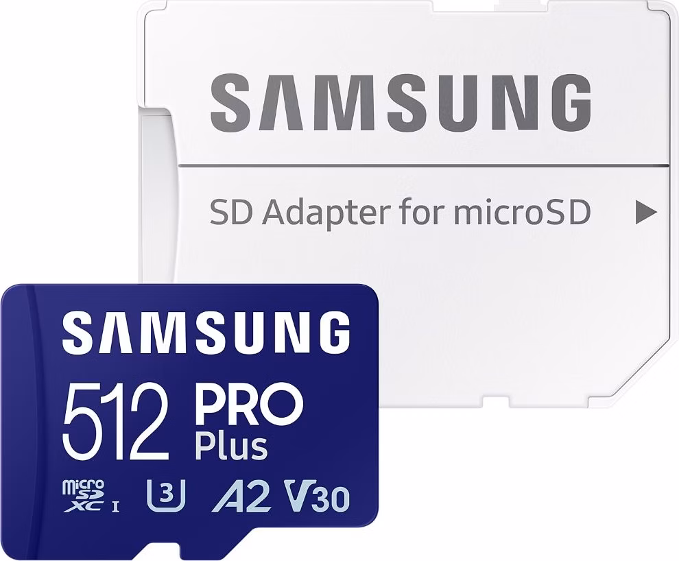 SAMSUNG PRO Plus MicroSDXC 512GB + SD Adaptér / CL10 UHS-I U3 / A2 / V30