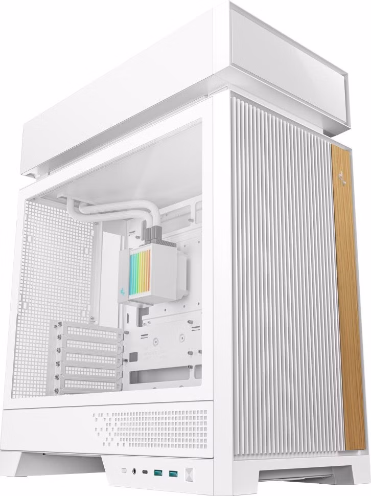 DEEPCOOL skříň CL6600 / ATX / dual chamber / 360 ARGB AIO / 2x120mm ARGB fan / 2xUSB3 / USB-C / bílá