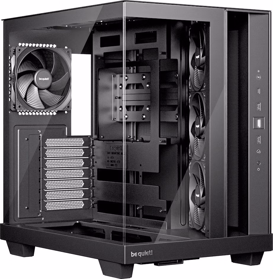 Be quiet! skříň LIGHT BASE 500 / MidT / 4x120mm PWM fans / 2 x USB 3.2 / USB-C / panoramatická / černá