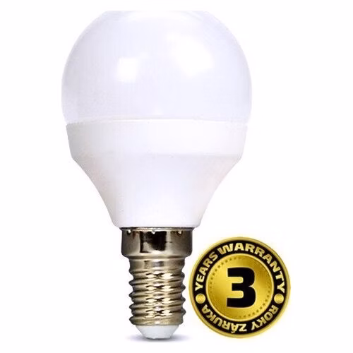 Solight LED žiarovka, miniglobe, 8W, E14, 3000K, 720lm, biele prevedenie