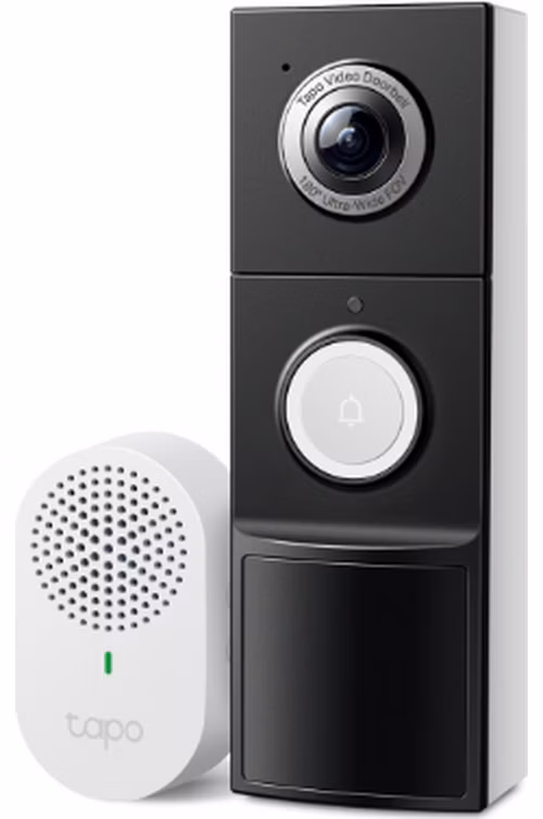 Video Doorbell Camera 1 × Tapo D235, 1 × Tapo D100C SPEC: 2K 5MP (2560×1920), 2.4 GHz, 10000mAh Built-in Rechargeable Li