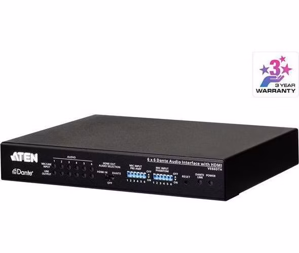 ATEN 6 x 6 Dante Audio Interface with HDMI