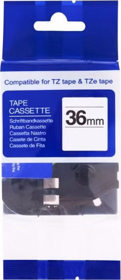PRINTLINE kompatibilní páska s Brother TZE-161, TZ-161, 36mm, černý tisk/průsvitný podklad