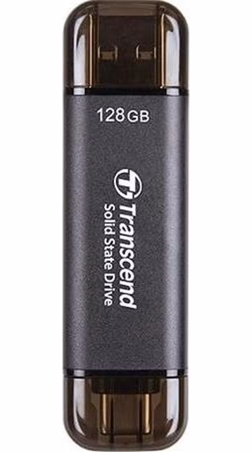 Transcend ESD310C 128GB, External SSD, USB 10Gbps Type C/A, 1050MB/R, 700MB/W, černý