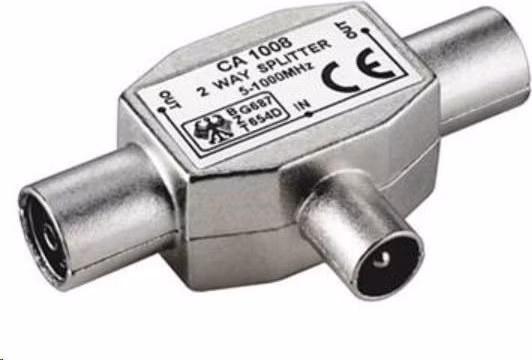 PremiumCord TV antenní slučovač-rozbočovač IEC 75 Ohm 1xM-2xF