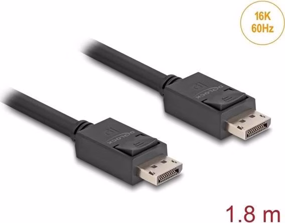 Delock DisplayPort kabel 16K 60 Hz 80 Gbps 1,8 m