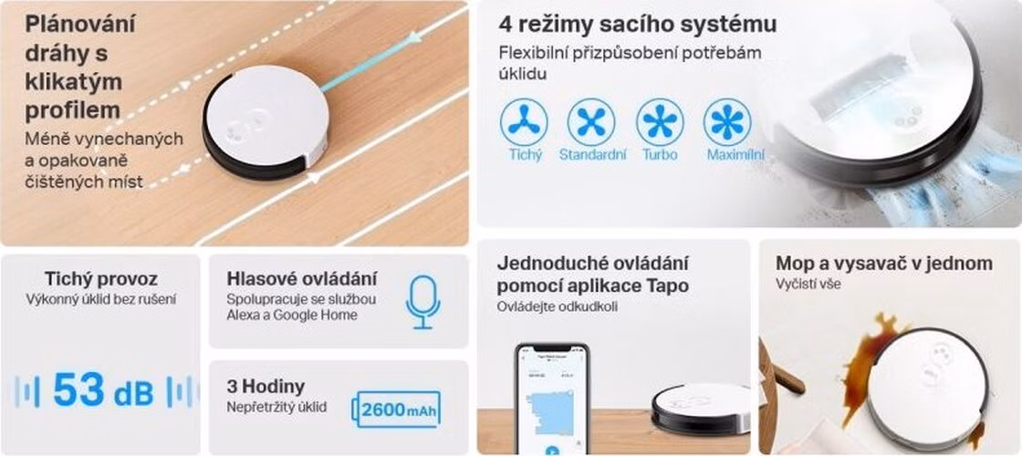 TP-Link Tapo RV10 - Robotický vysavač a mop