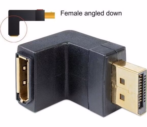 Delock Adapter Displayport 1.1 male > Displayport female angled down
