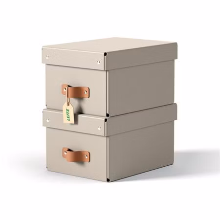 LEITZ úložný box, karton, velikost S, 2 ks béžový