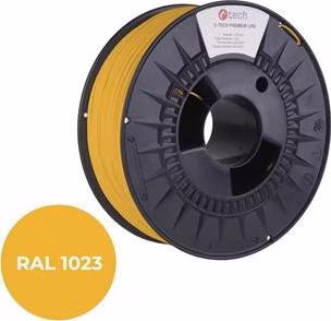 C-TECH tisková struna PREMIUM LINE ( filament ) , ASA, dopravní žlutá, RAL1023, 1,75mm, 1kg