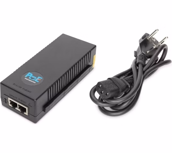 Digitus 10 Gigabit Ethernet PoE + Injector, 802.3at Power Pins: 3/6 (+), 1/2 (-), 30W