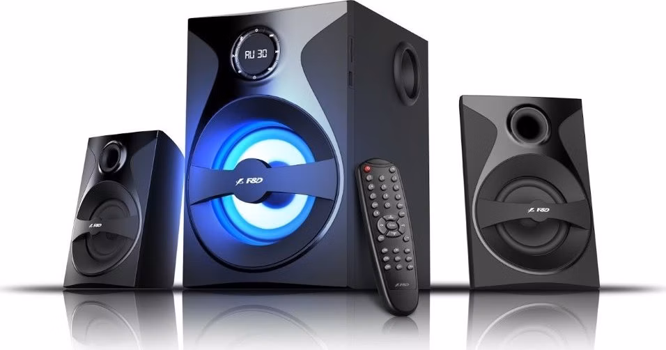 POŠKOZENÝ OBAL - FENDA F&amp;D repro F380X/ 2.1/ 54W/ černé/ BT4.0/ NFC/ FM rádio/ USB/SD přehrávání/ dálkové ovládání