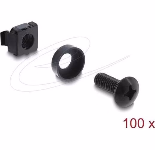 Delock 10” a 19” Racková montážní sada 100 kusů černá